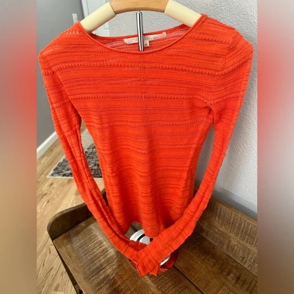Rachel Rachel Roy Orange Sheer Top - Picture 1 of 5